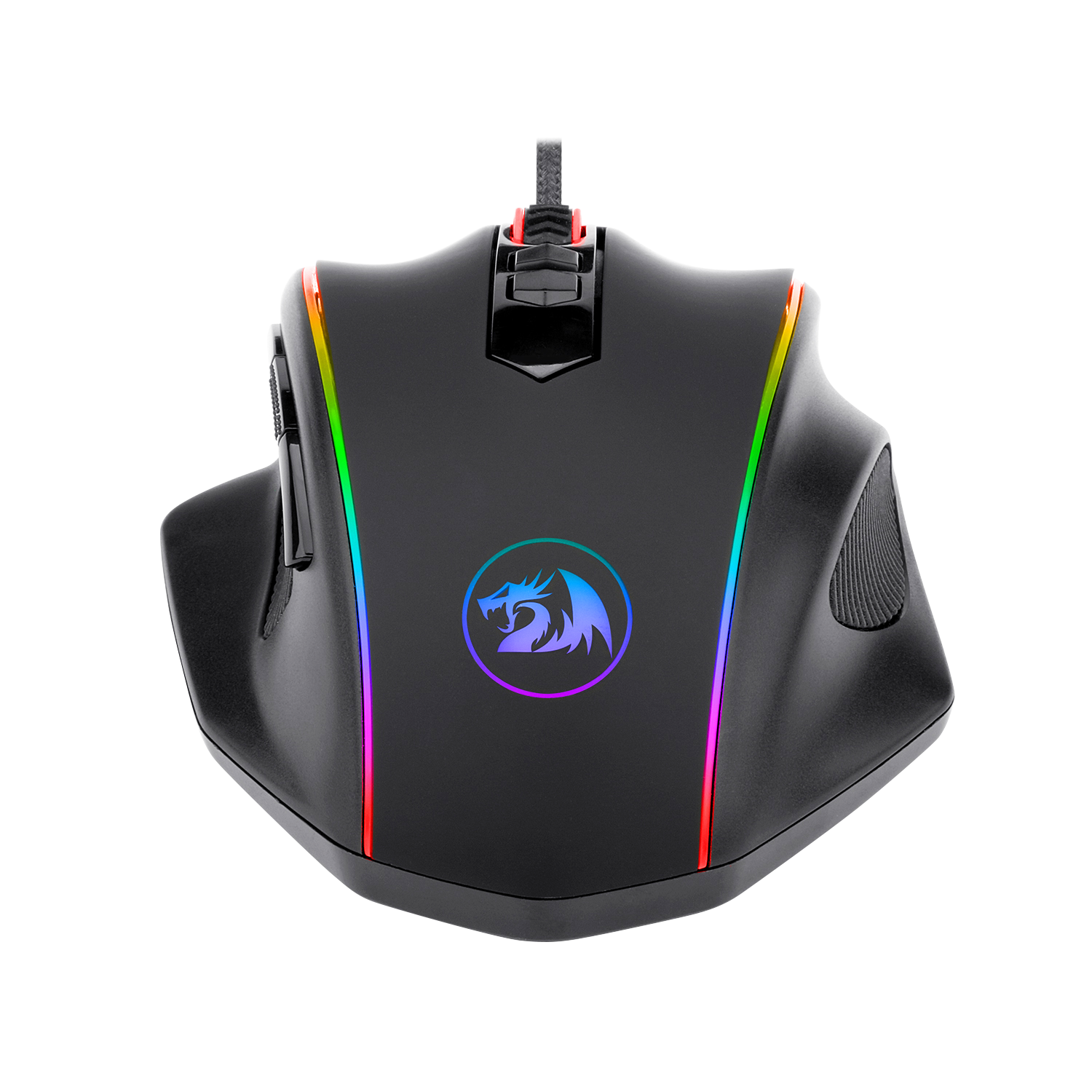 Tetikus Permainan RGB Redragon M720 Vampire, Tetikus Permainan Optik Berwayar Boleh Laras 10,000 DPI, Ergonomik Cengkaman Selesa dengan 8 Butang Boleh Atur Cara