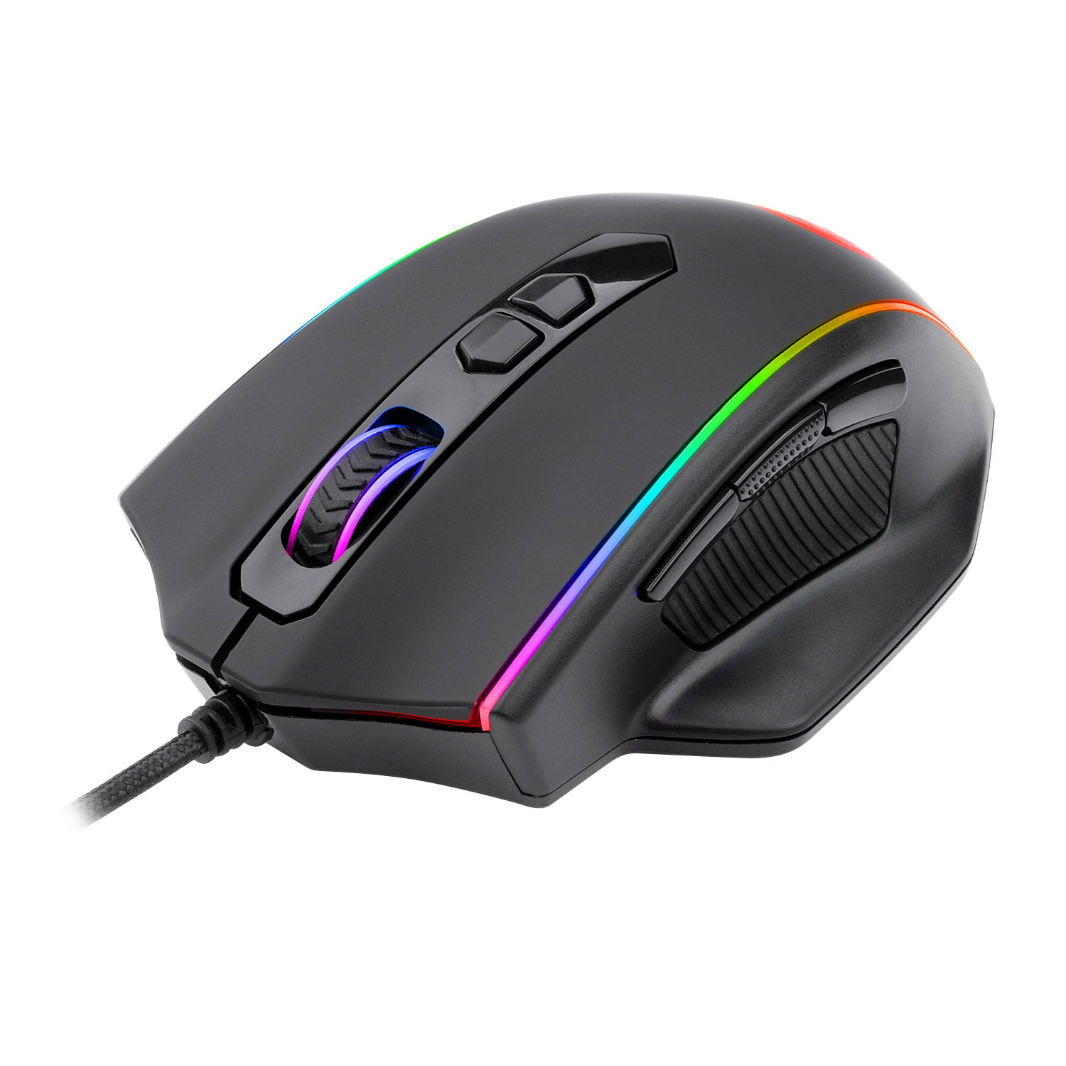 Tetikus Permainan RGB Redragon M720 Vampire, Tetikus Permainan Optik Berwayar Boleh Laras 10,000 DPI, Ergonomik Cengkaman Selesa dengan 8 Butang Boleh Atur Cara
