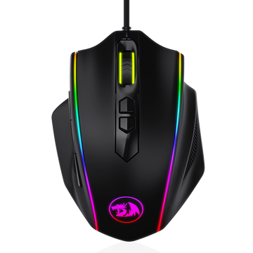 Tetikus Permainan RGB Redragon M720 Vampire, Tetikus Permainan Optik Berwayar Boleh Laras 10,000 DPI, Ergonomik Cengkaman Selesa dengan 8 Butang Boleh Atur Cara