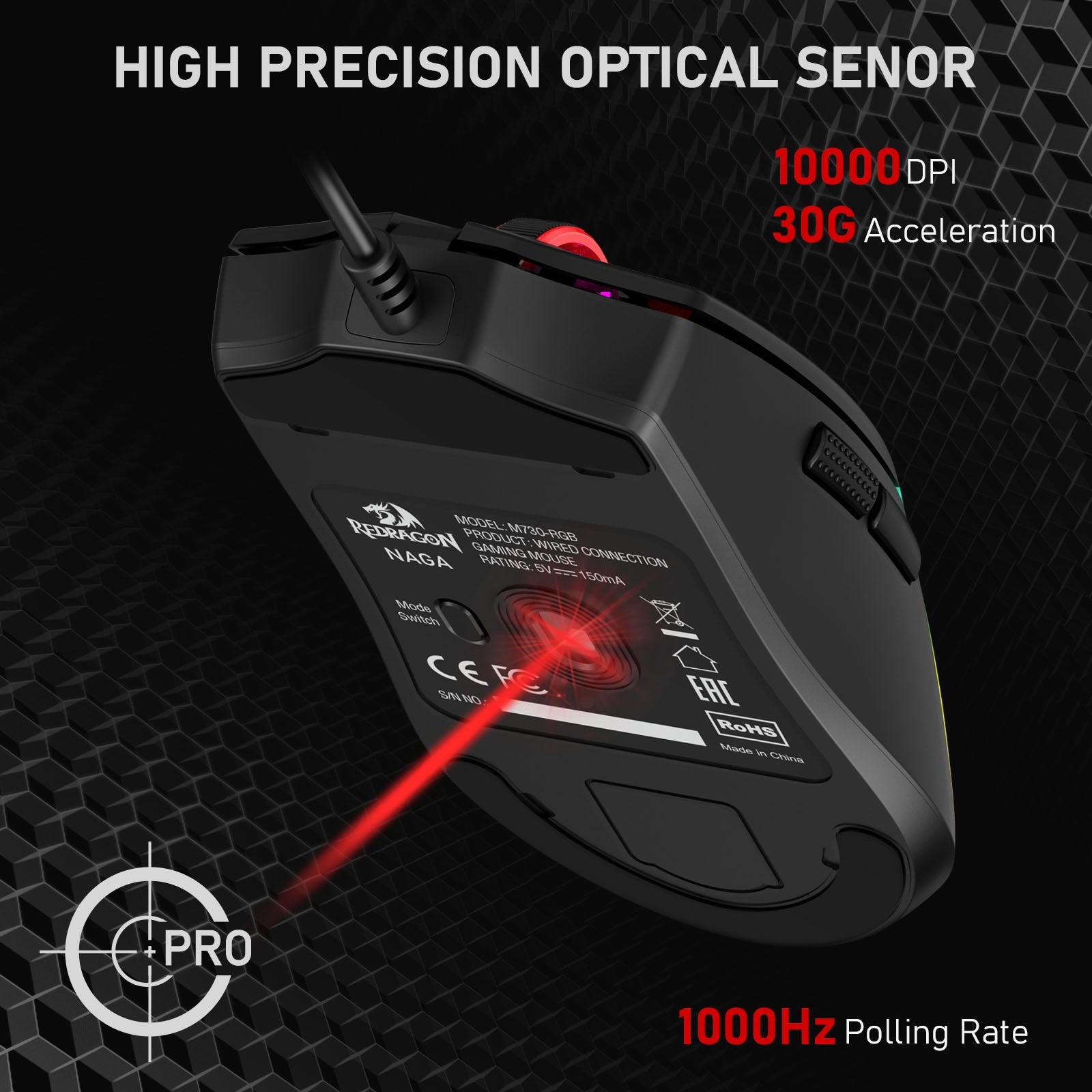 Tetikus Permainan M730-RGB Wied Sambungan