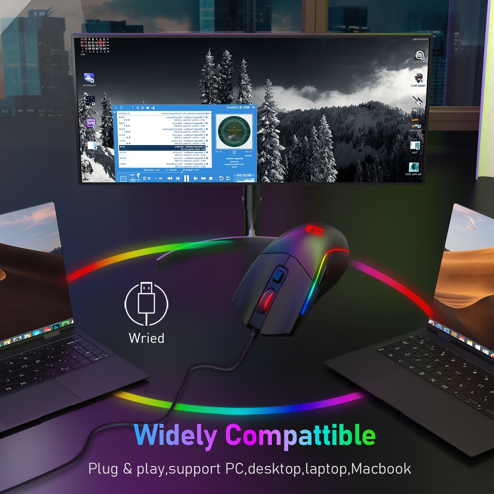 TETIKUS GAMING RGB BERWAYAR BAT M731