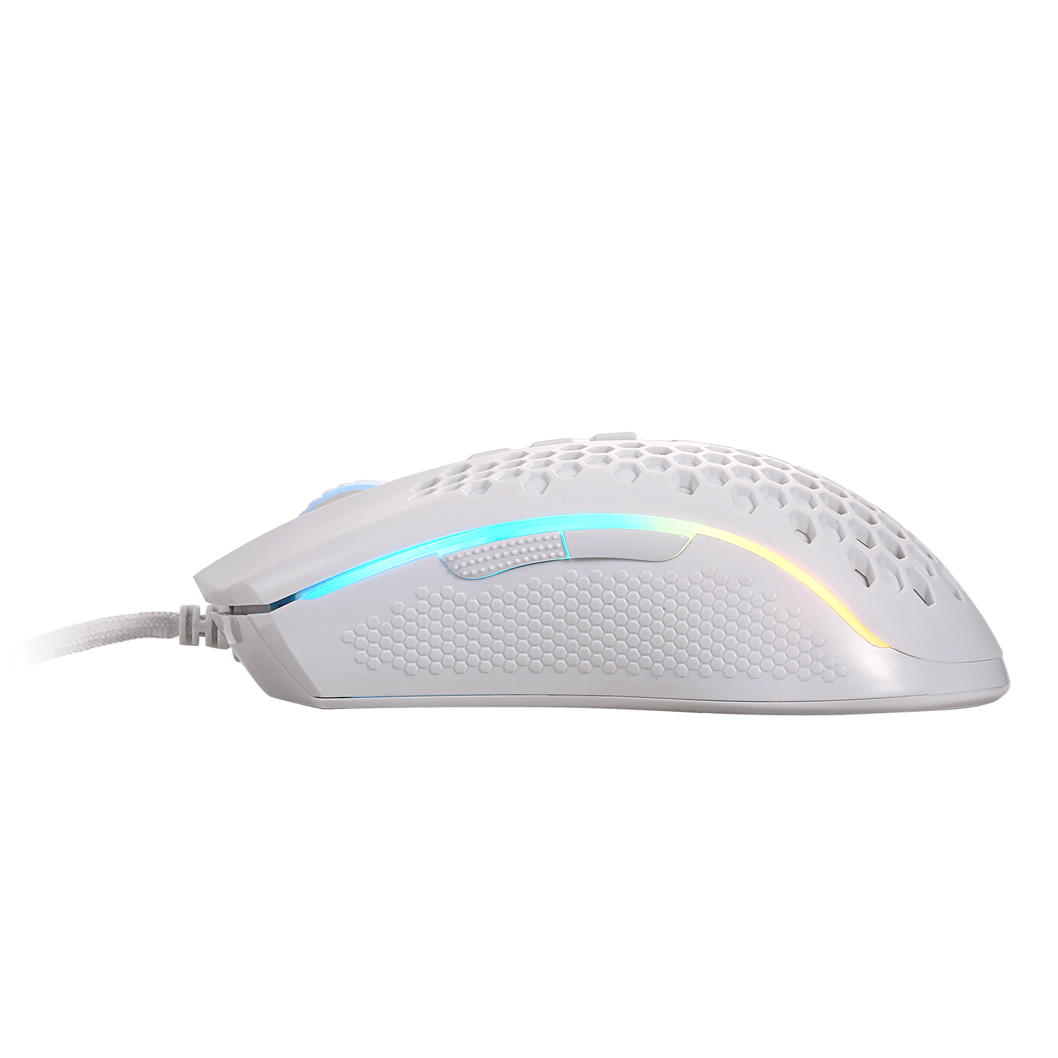 Redragon M808 Storm White Lightweight RGB Gaming Mouse, Cengkerang Honeycomb Ultra Ringan 85g - Penderia Optik 12,400 DPI