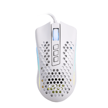 Redragon M808 Storm White Lightweight RGB Gaming Mouse, Cengkerang Honeycomb Ultra Ringan 85g - Penderia Optik 12,400 DPI