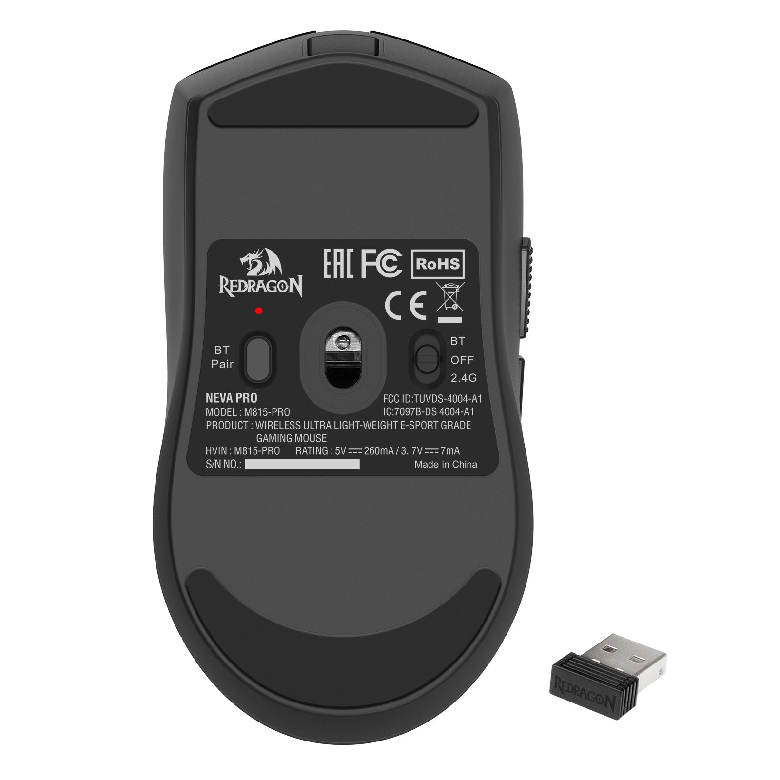 Tetikus Permainan Ringan Sambungan 3-Mod REDRAGON NEVA PRO M815-PRO