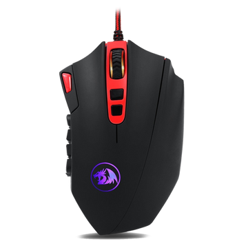 Tetikus Permainan Berwayar LED RGB Tetikus MMO Redragon M901 Perdition 24000DPI