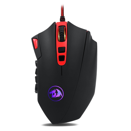 Tetikus Permainan Berwayar LED RGB Tetikus MMO Redragon M901 Perdition 24000DPI