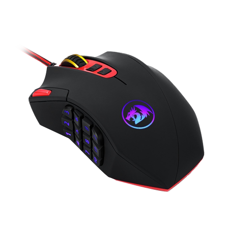 Tetikus Permainan Berwayar LED RGB Tetikus MMO Redragon M901 Perdition 24000DPI