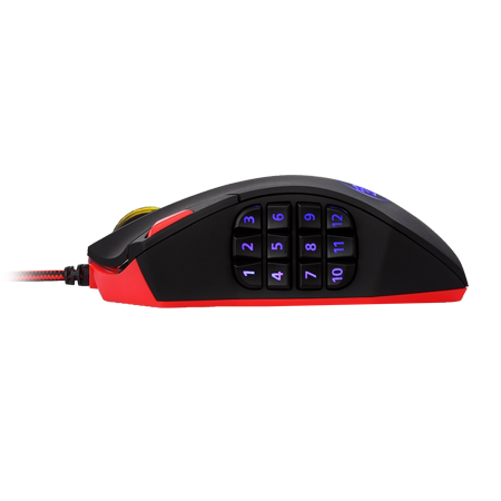 Tetikus Permainan Berwayar LED RGB Tetikus MMO Redragon M901 Perdition 24000DPI