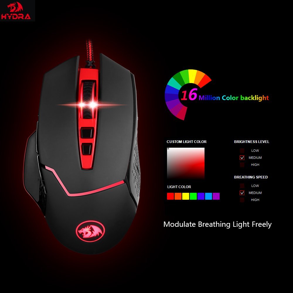Redragon M907 INSPIRIT Tetikus Gaming 14400 DPI