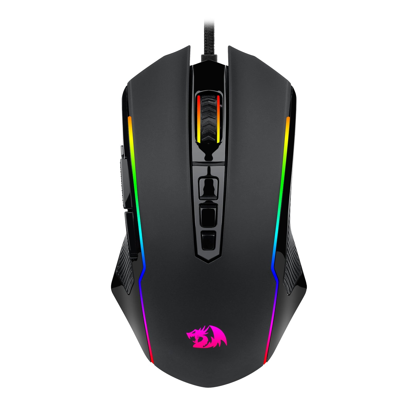 Tetikus Permainan M910-K, Tetikus Permainan PC Redragon dengan Lampu Latar RGB, 8000 DPI Boleh Laras, Tetikus Permainan Berwayar Optik dengan 9 Butang Boleh Atur Cara & Butang Tembak, Tetikus Permainan PC untuk Windows/Mac, Hitam