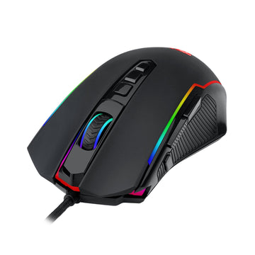 Tetikus Permainan M910-K, Tetikus Permainan PC Redragon dengan Lampu Latar RGB, 8000 DPI Boleh Laras, Tetikus Permainan Berwayar Optik dengan 9 Butang Boleh Atur Cara & Butang Tembak, Tetikus Permainan PC untuk Windows/Mac, Hitam