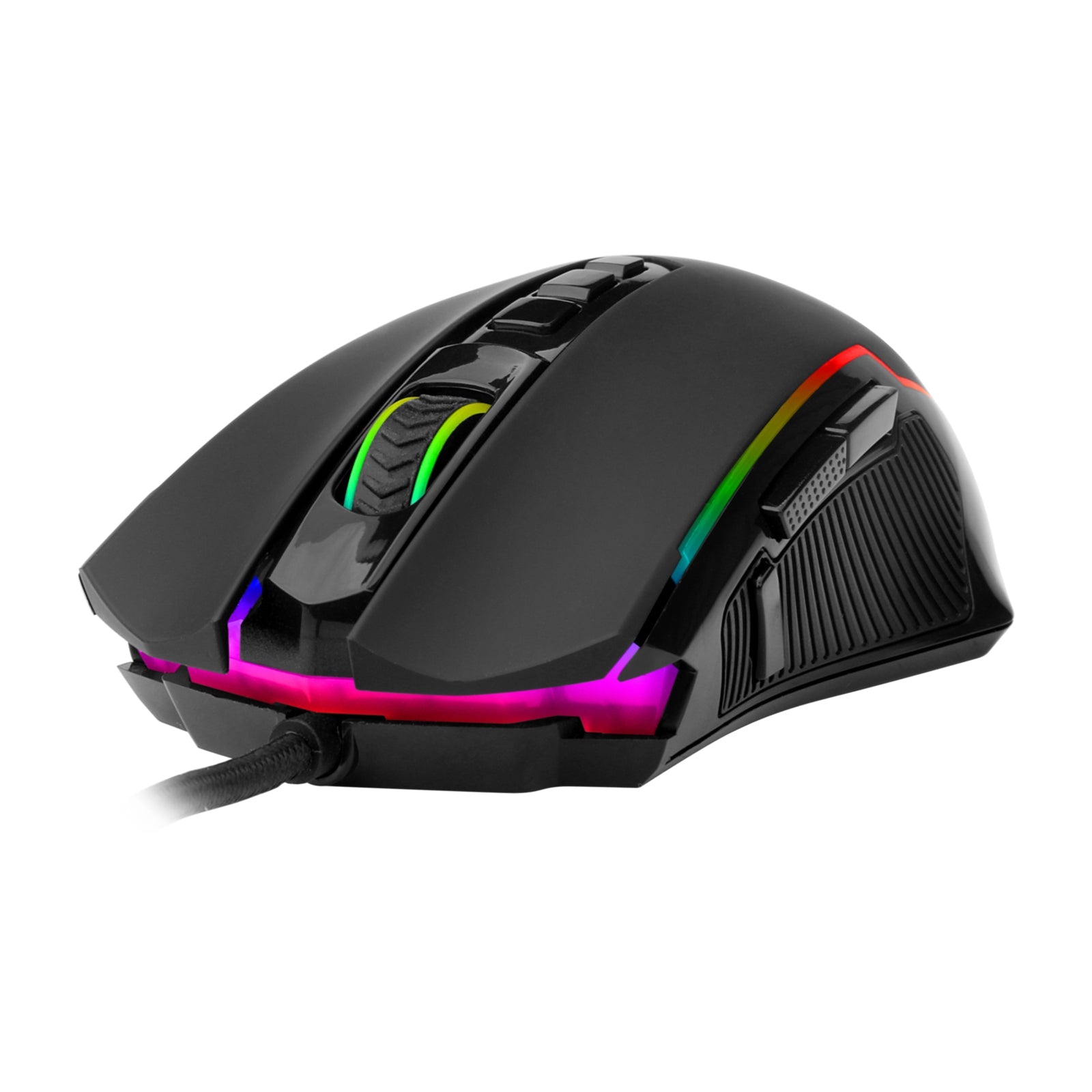Tetikus Permainan M910-K, Tetikus Permainan PC Redragon dengan Lampu Latar RGB, 8000 DPI Boleh Laras, Tetikus Permainan Berwayar Optik dengan 9 Butang Boleh Atur Cara & Butang Tembak, Tetikus Permainan PC untuk Windows/Mac, Hitam