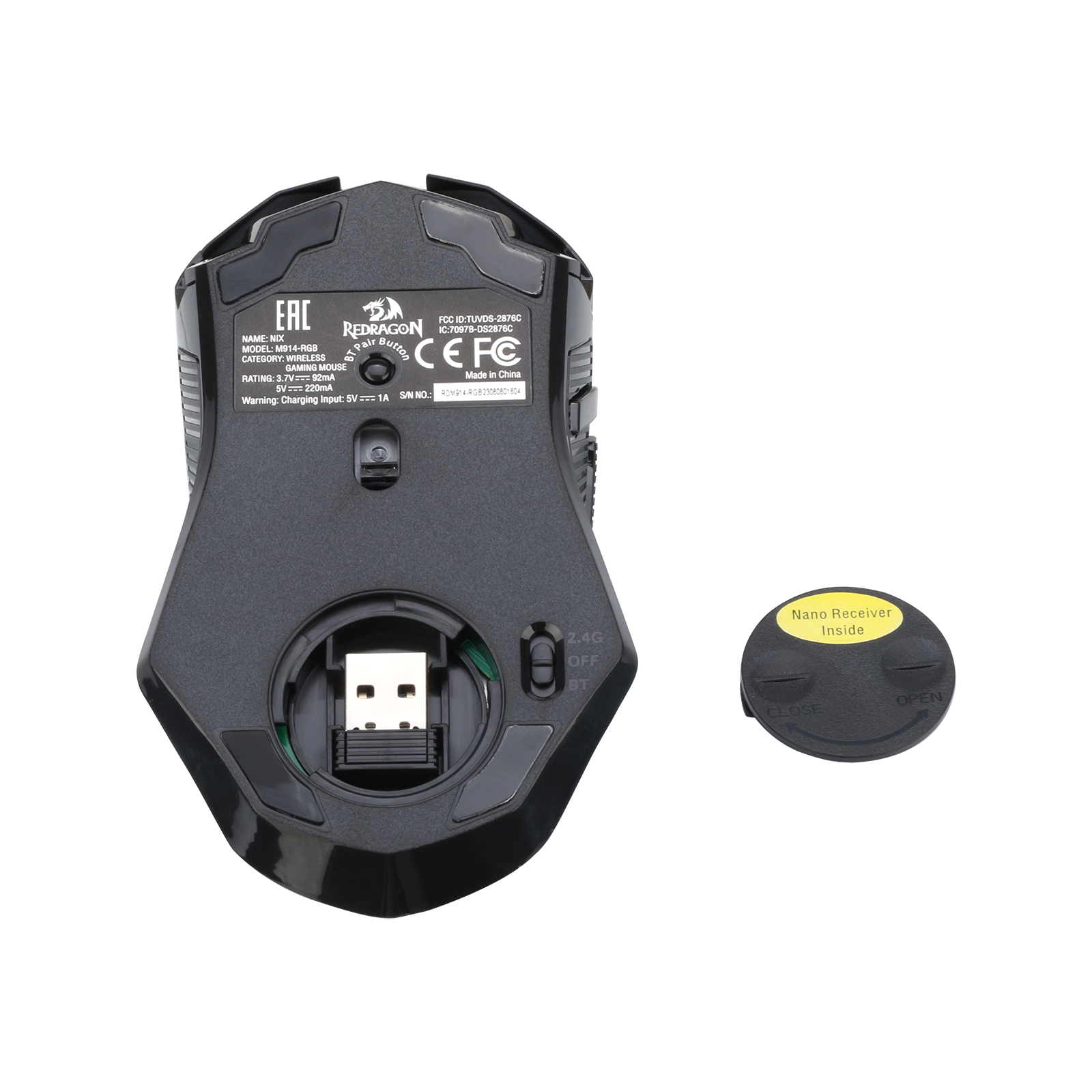 Tetikus permainan Redragon M914 berwayar/wayarles 2.4G/sambungan 3 mod BT