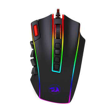 Tetikus Permainan MMO Redragon M990, Tetikus Gamer RGB Berwayar Berketepatan Tinggi 32000 DPI dengan 23 Butang Boleh Atur Cara, 16 Kekunci Makro Sisi, Sokongan Perisian, Tapak Aluminium