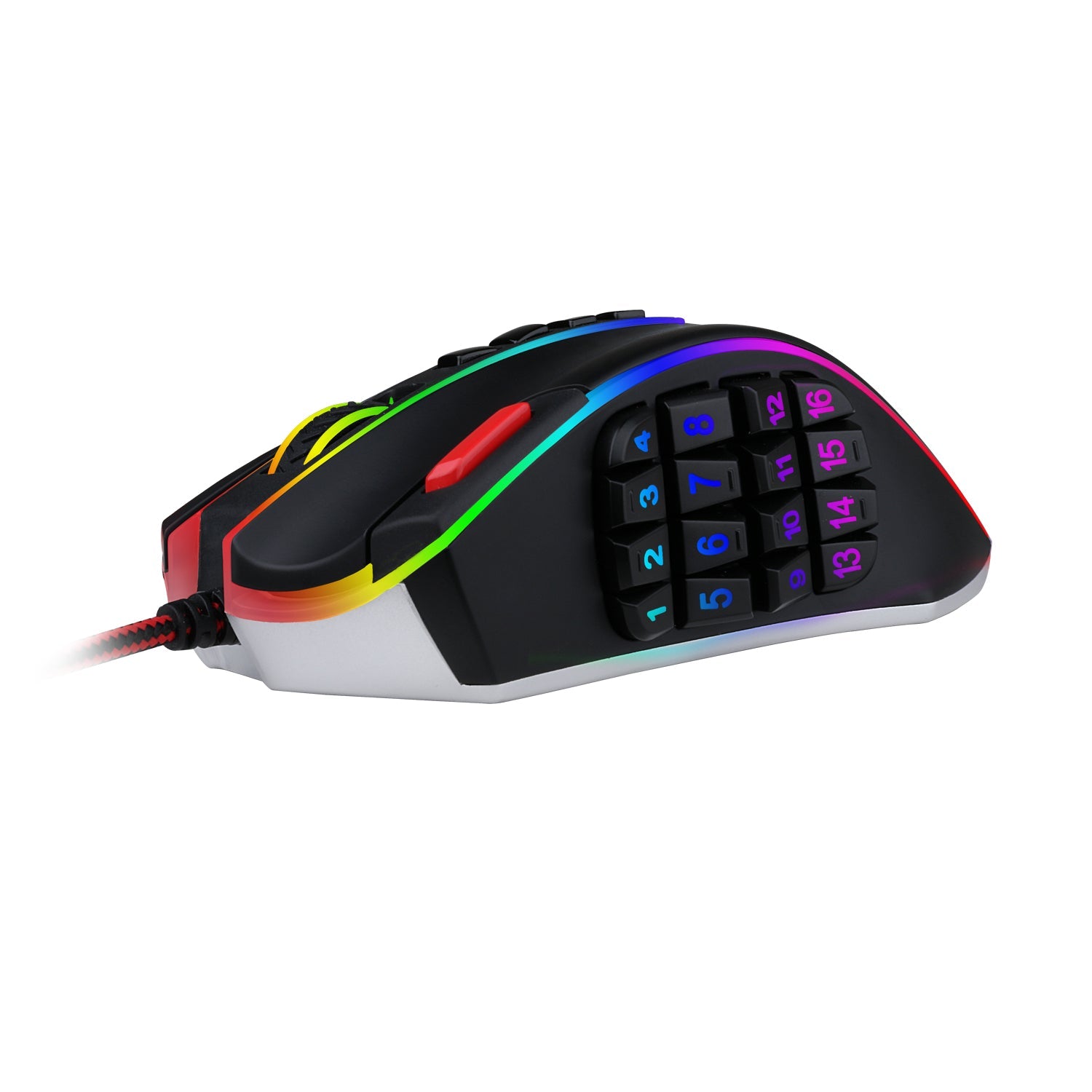 Tetikus Permainan MMO Redragon M990, Tetikus Gamer RGB Berwayar Berketepatan Tinggi 32000 DPI dengan 23 Butang Boleh Atur Cara, 16 Kekunci Makro Sisi, Sokongan Perisian, Tapak Aluminium