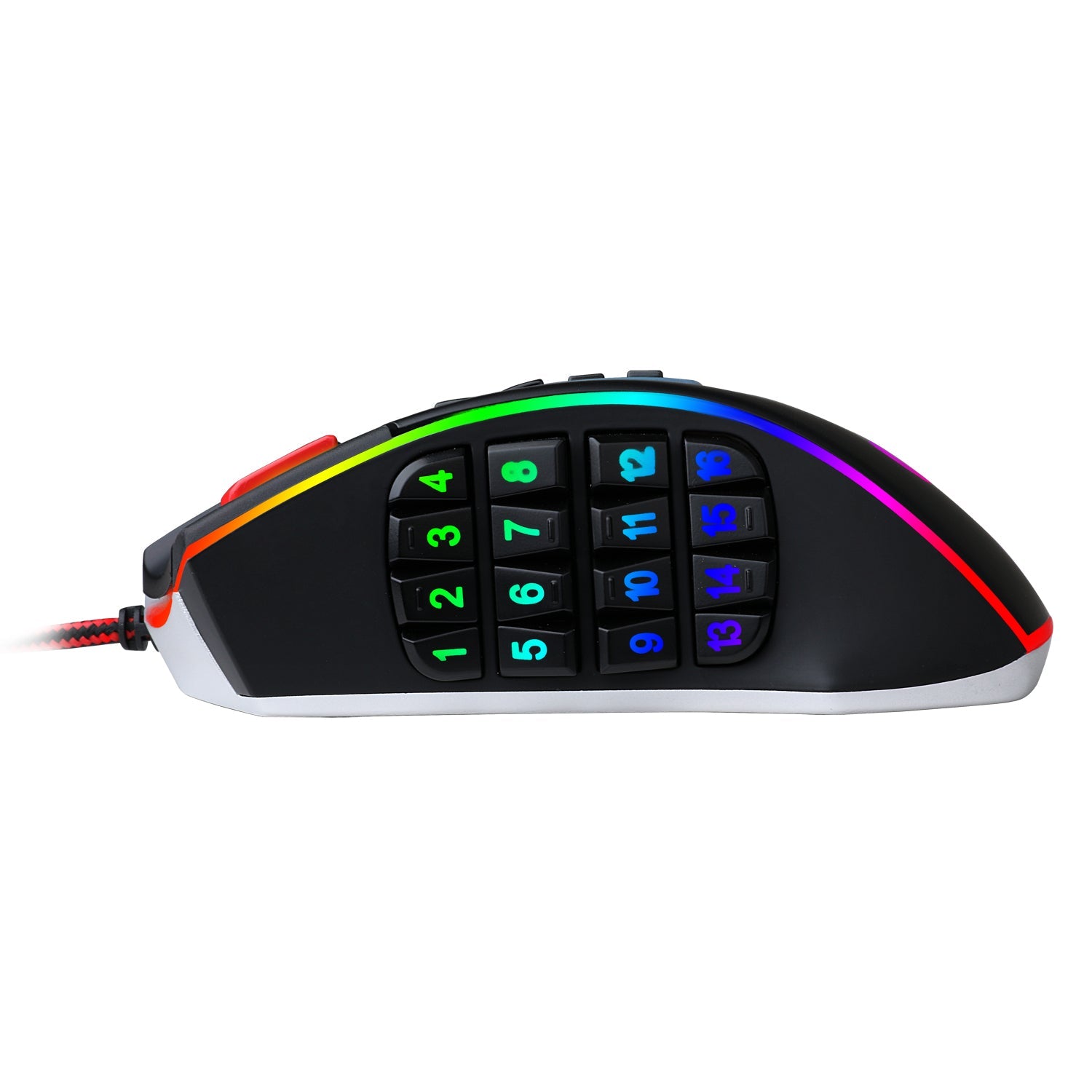 Tetikus Permainan MMO Redragon M990, Tetikus Gamer RGB Berwayar Berketepatan Tinggi 32000 DPI dengan 23 Butang Boleh Atur Cara, 16 Kekunci Makro Sisi, Sokongan Perisian, Tapak Aluminium