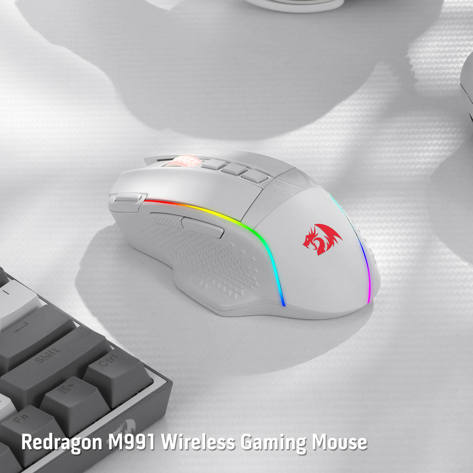 Tetikus Permainan Wayarles Redragon M991, Tetikus Permainan Berwayar/Wayarles 19000 DPI dengan Kunci Tembakan Pantas