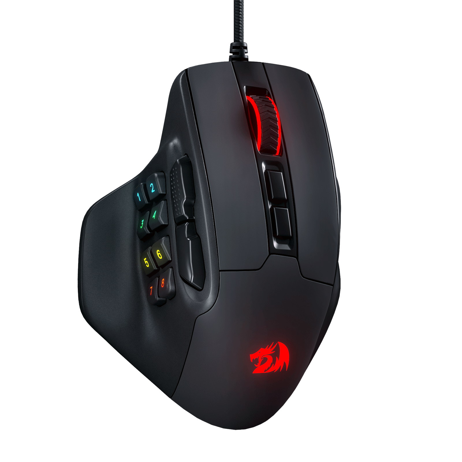 Tetikus Permainan MMO Redragon M811 Aatrox, Tetikus Gamer RGB Berwayar 15 Butang Boleh Atur Cara dengan Binaan Cengkaman Semulajadi Ergonomik, 10 Kekunci Makro Sisi, Perisian Menyokong Ikatan Kekunci & Lampu Belakang DIY
