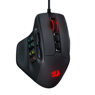 Tetikus Permainan MMO Redragon M811 Aatrox, Tetikus Gamer RGB Berwayar 15 Butang Boleh Atur Cara dengan Binaan Cengkaman Semulajadi Ergonomik, 10 Kekunci Makro Sisi, Perisian Menyokong Ikatan Kekunci & Lampu Belakang DIY
