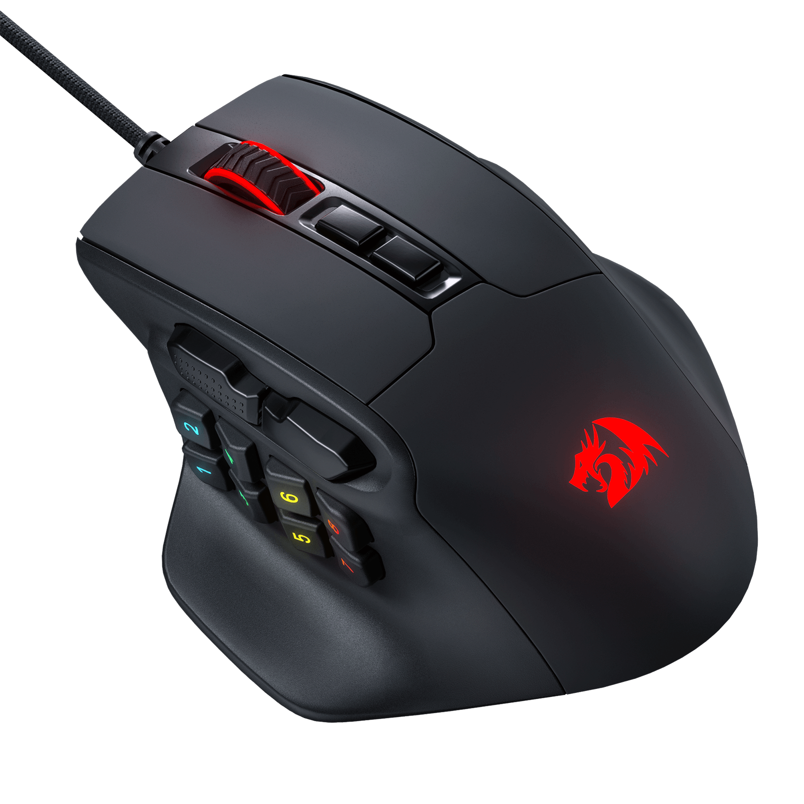 Tetikus Permainan MMO Redragon M811 Aatrox, Tetikus Gamer RGB Berwayar 15 Butang Boleh Atur Cara dengan Binaan Cengkaman Semulajadi Ergonomik, 10 Kekunci Makro Sisi, Perisian Menyokong Ikatan Kekunci & Lampu Belakang DIY