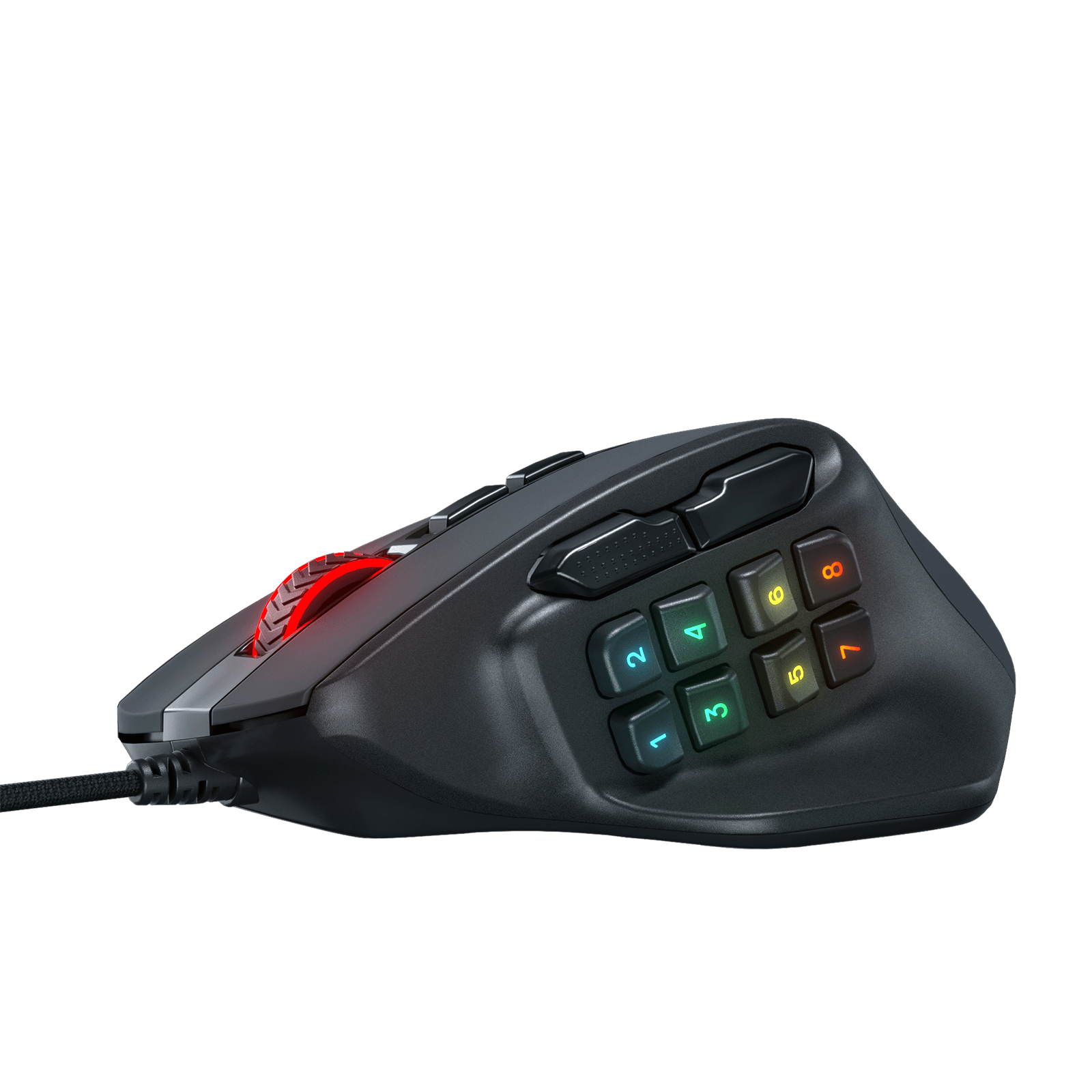 Tetikus Permainan MMO Redragon M811 Aatrox, Tetikus Gamer RGB Berwayar 15 Butang Boleh Atur Cara dengan Binaan Cengkaman Semulajadi Ergonomik, 10 Kekunci Makro Sisi, Perisian Menyokong Ikatan Kekunci & Lampu Belakang DIY