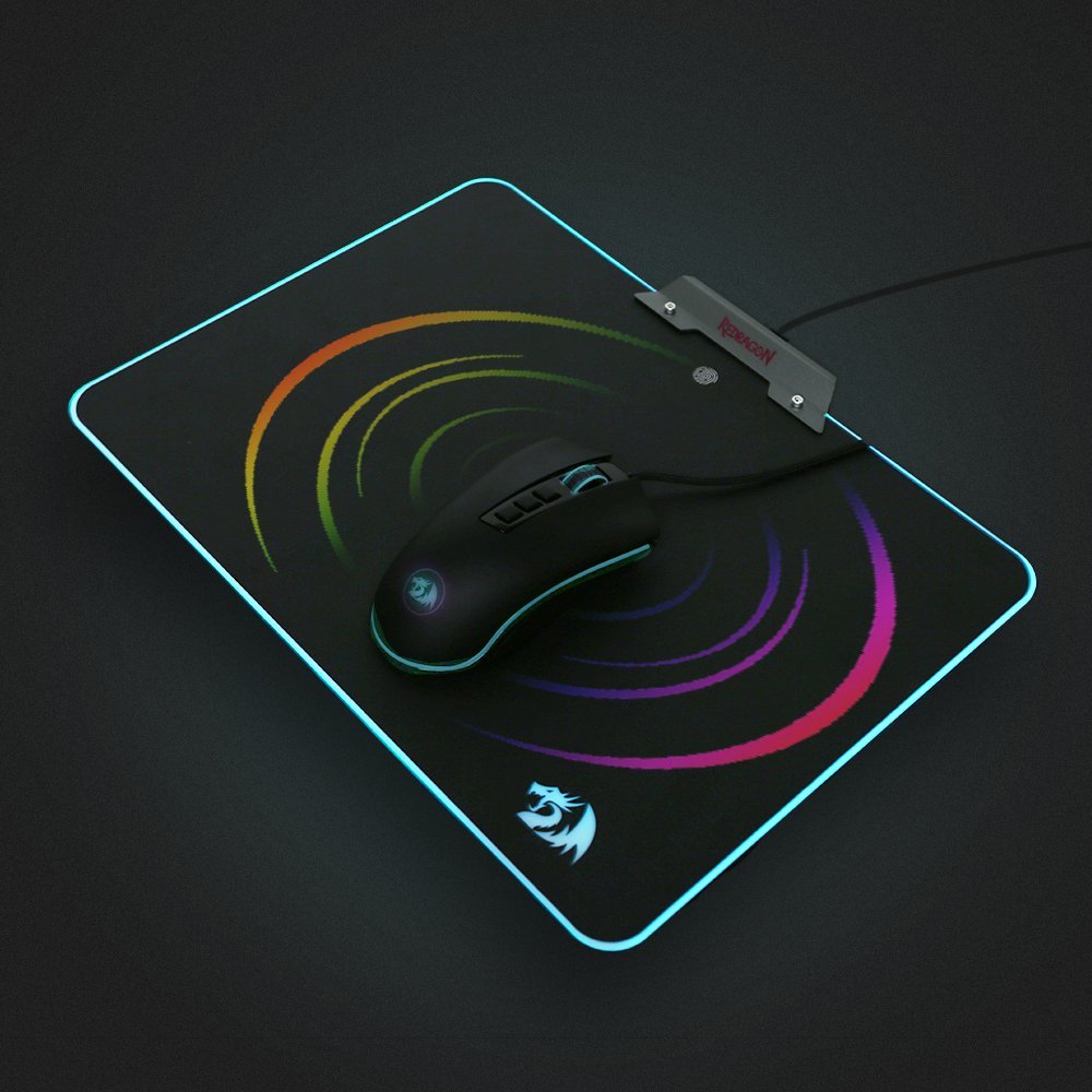 Redragon P011 Orion RGB Pad Tetikus Gaming dengan 9 Tetapan Cahaya Berbeza, Permukaan Keras untuk Pemain Profesional 350 x 250 x 3.6mm
