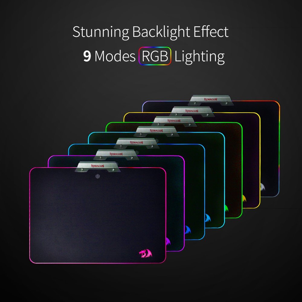 Redragon P011 Orion RGB Pad Tetikus Gaming dengan 9 Tetapan Cahaya Berbeza, Permukaan Keras untuk Pemain Profesional 350 x 250 x 3.6mm