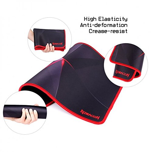 Redragon P012 Pad Tetikus dengan Tepi Berjahit, Tikar Tetikus Bertekstur Premium, Pad Tetikus Tapak Getah Tidak Licin untuk Komputer Riba, Komputer & PC, 12.8 x10 x0.11 inci