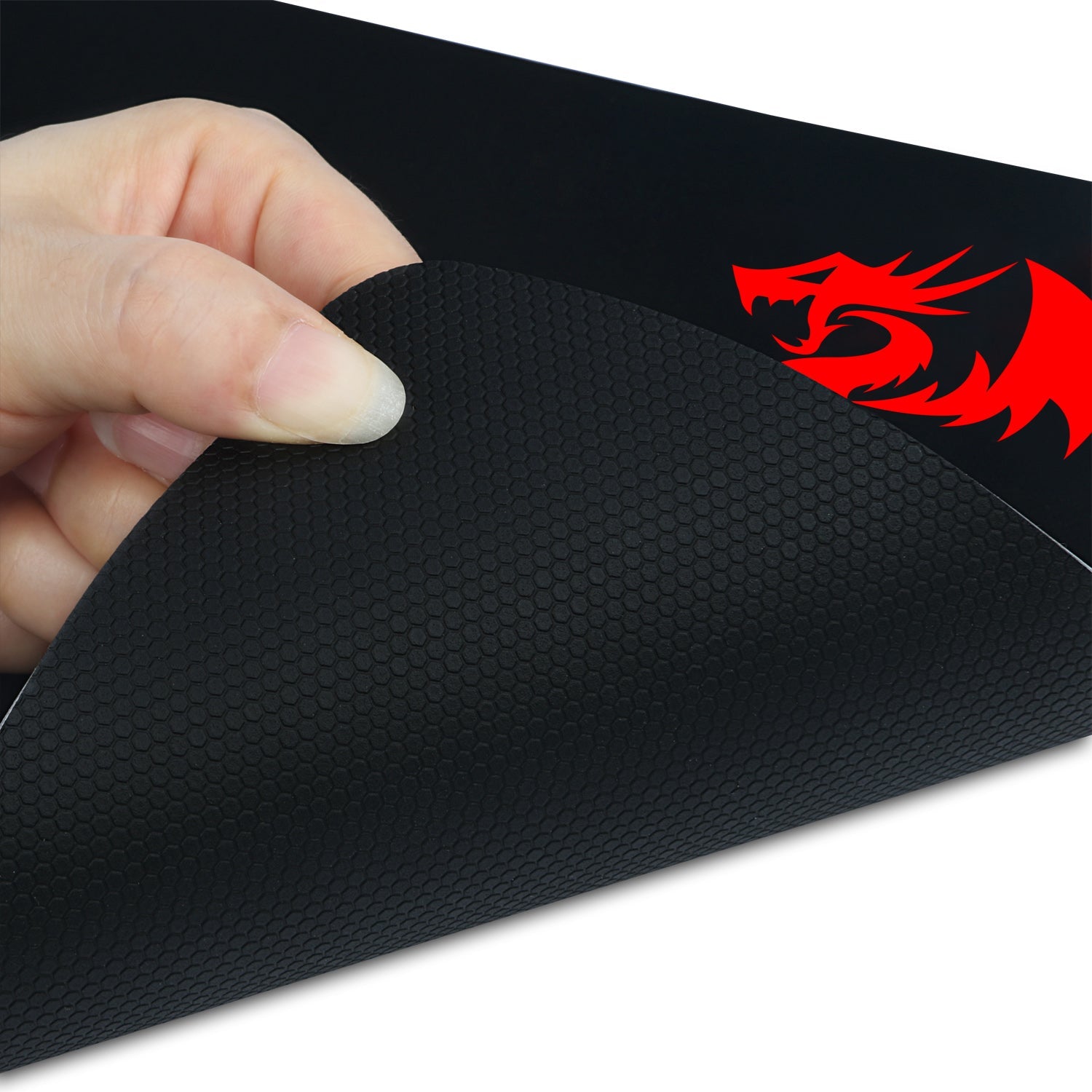 Redragon P025 Qi 10w Pengecasan Wayarles Pantas Pad Tetikus Berlampu RGB, Alas Tetikus Permainan Lembut Besar dengan Pengecas Telefon Wayarles Tiga Perlindungan, Alas Tebal dengan Tapak Getah Anti-Gelincir