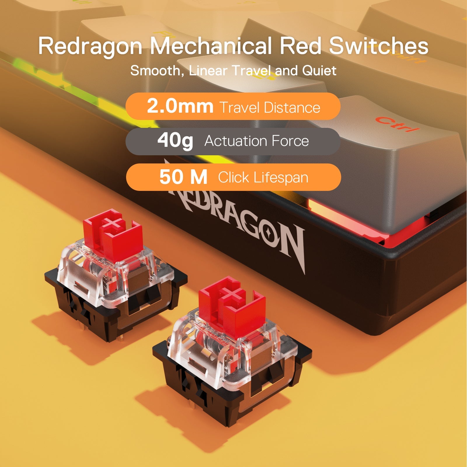 Papan Kekunci Permainan RGB Wayarles 3-Mod 65% Redragon K644 SE, Papan Kekunci Mekanikal Padat Boleh Tukar Panas 61 Kekunci dengan Soket PCB Boleh Tukar Panas yang Dinaik Taraf & Saiz 1.2X Lebih Besar yang Kreatif, Suis Linear Merah Senyap