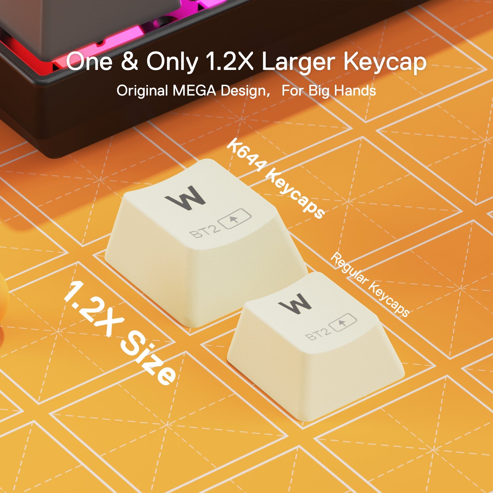 Papan Kekunci Permainan RGB Wayarles 3-Mod 65% Redragon K644 SE, Papan Kekunci Mekanikal Padat Boleh Tukar Panas 61 Kekunci dengan Soket PCB Boleh Tukar Panas yang Dinaik Taraf & Saiz 1.2X Lebih Besar yang Kreatif, Suis Linear Merah Senyap