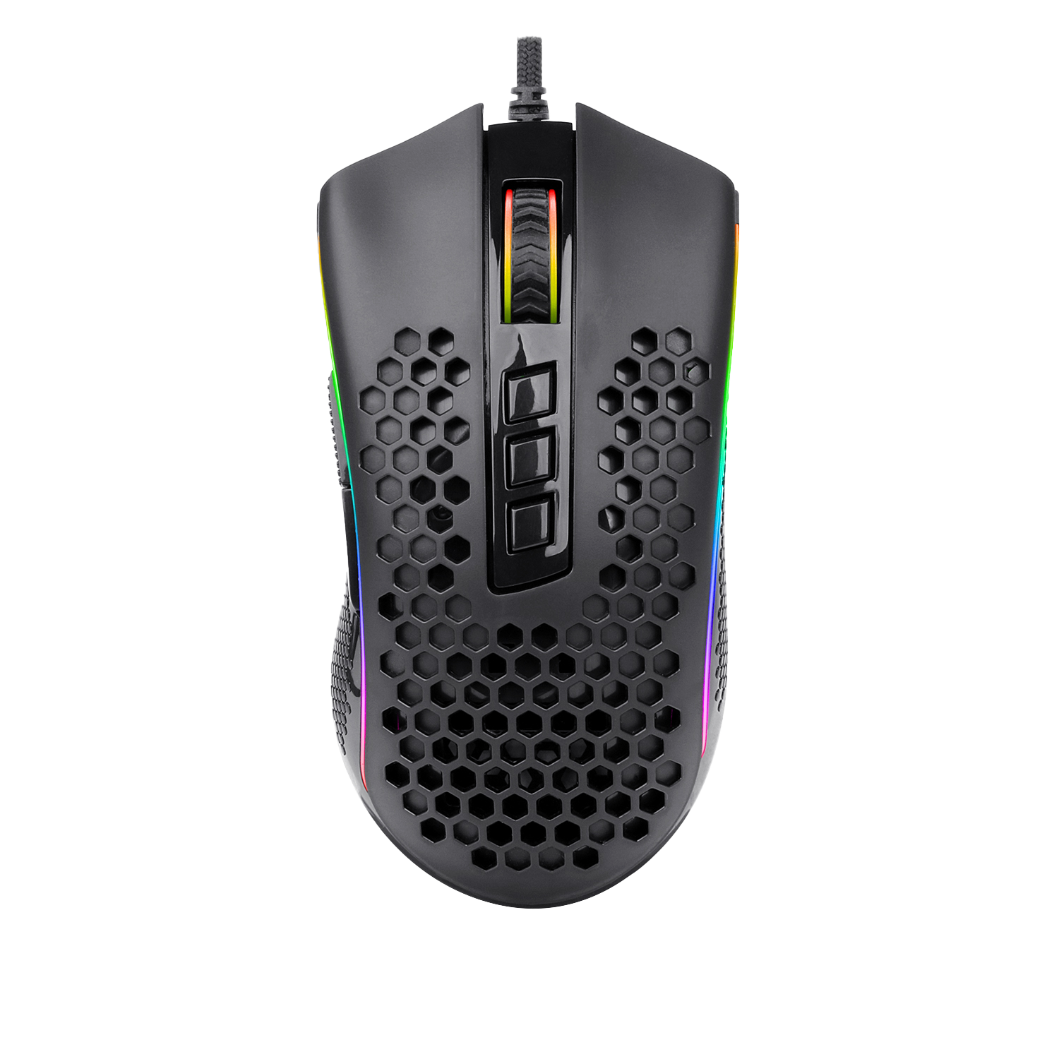 Tetikus Permainan RGB Ringan Redragon M808 Storm, Cengkerang Sarang Lebah Ultraringan 85g