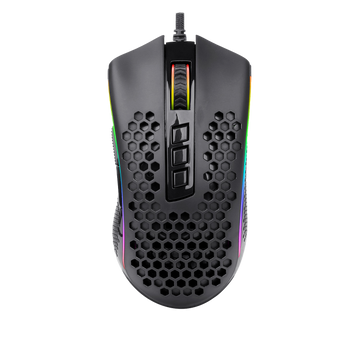 Tetikus Permainan RGB Ringan Redragon M808 Storm, Cengkerang Sarang Lebah Ultraringan 85g