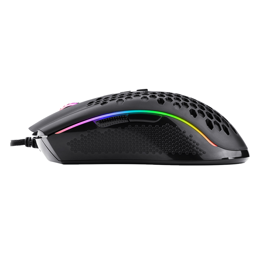 Tetikus Permainan RGB Ringan Redragon M808 Storm, Cengkerang Sarang Lebah Ultraringan 85g