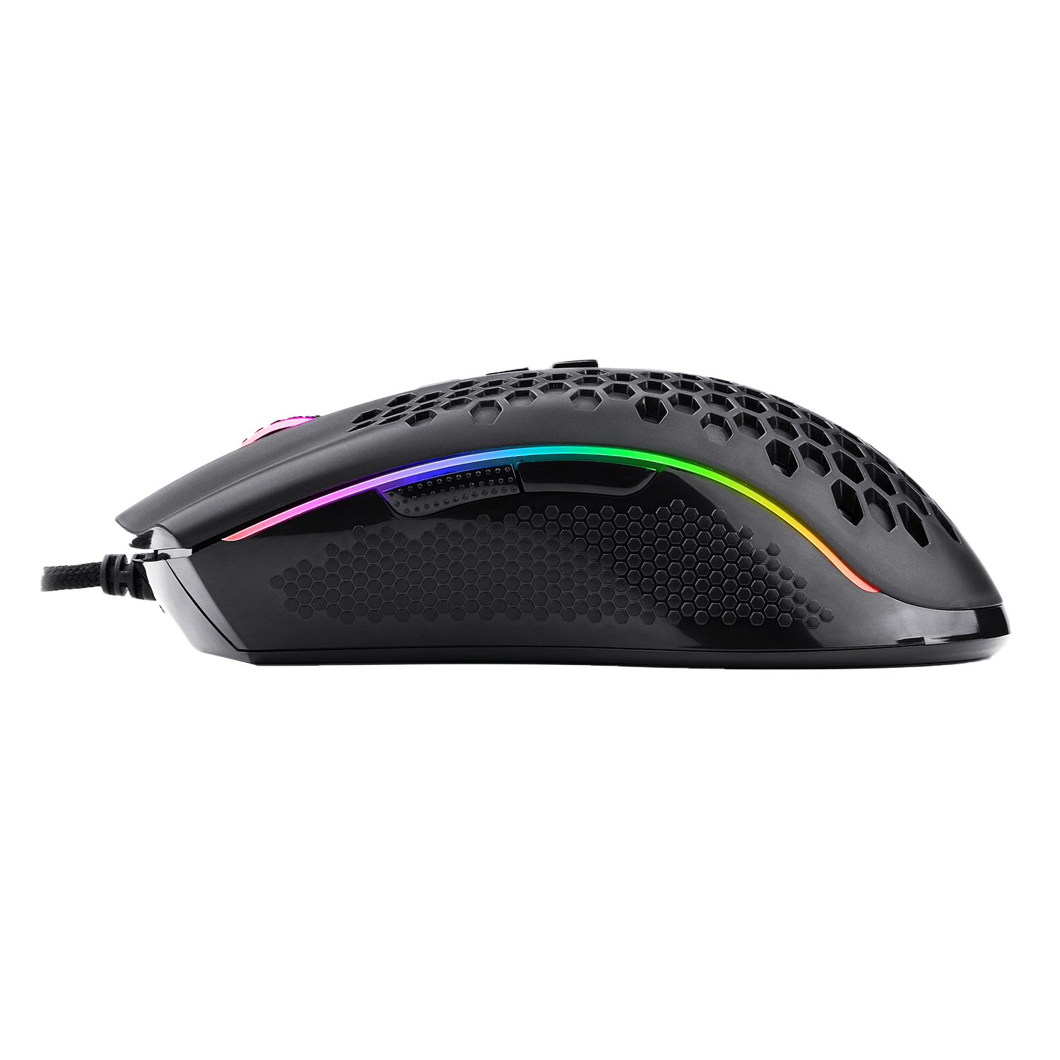 Tetikus Permainan RGB Ringan Redragon M808 Storm, Cengkerang Sarang Lebah Ultraringan 85g