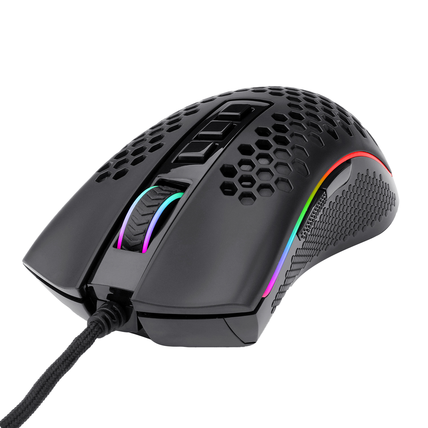 Tetikus Permainan RGB Ringan Redragon M808 Storm, Cengkerang Sarang Lebah Ultraringan 85g