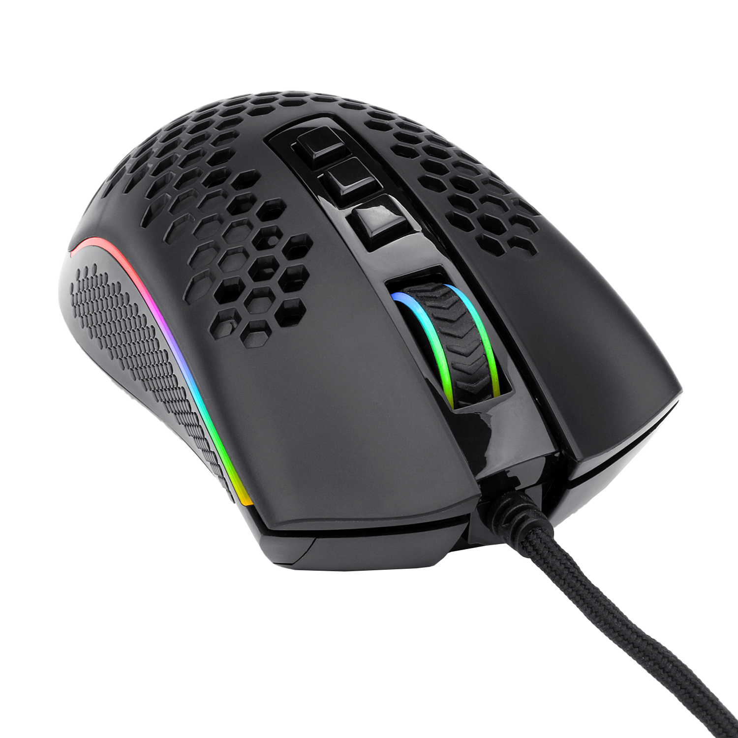 Tetikus Permainan RGB Ringan Redragon M808 Storm, Cengkerang Sarang Lebah Ultraringan 85g