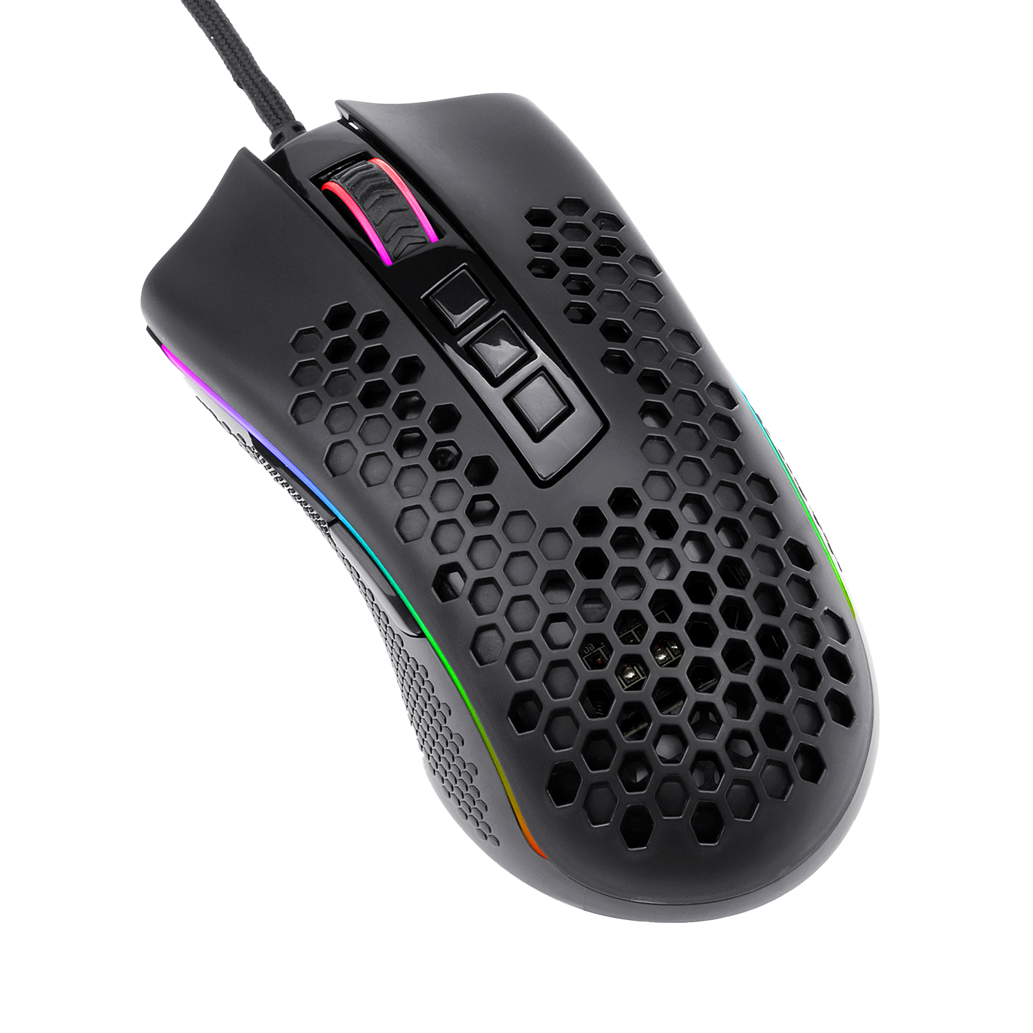 Tetikus Permainan RGB Ringan Redragon M808 Storm, Cengkerang Sarang Lebah Ultraringan 85g