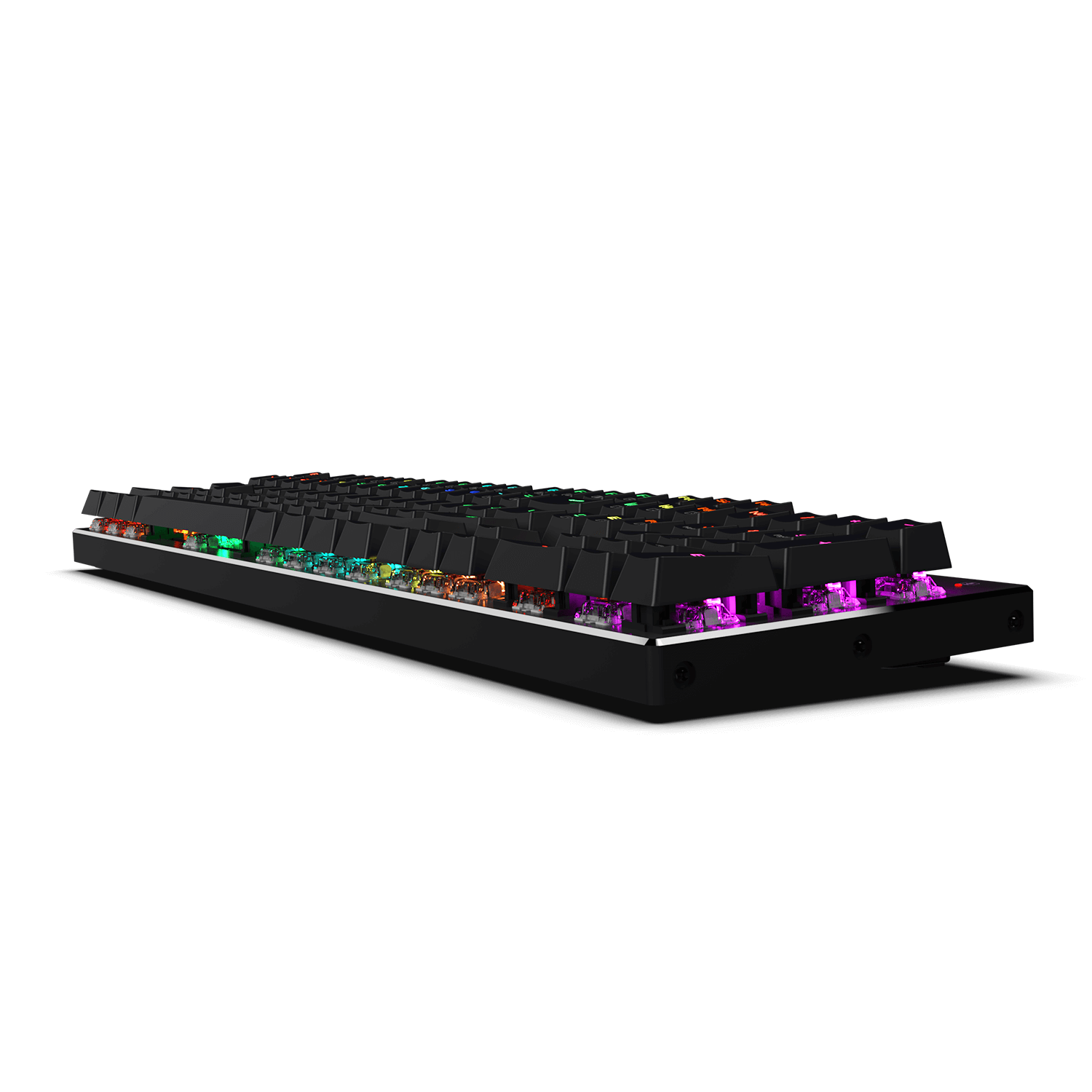 Papan Kekunci Permainan Mekanikal Berwayar Lampu Latar LED RGB Redragon K556, Tapak Aluminium, 104 Kekunci Standard