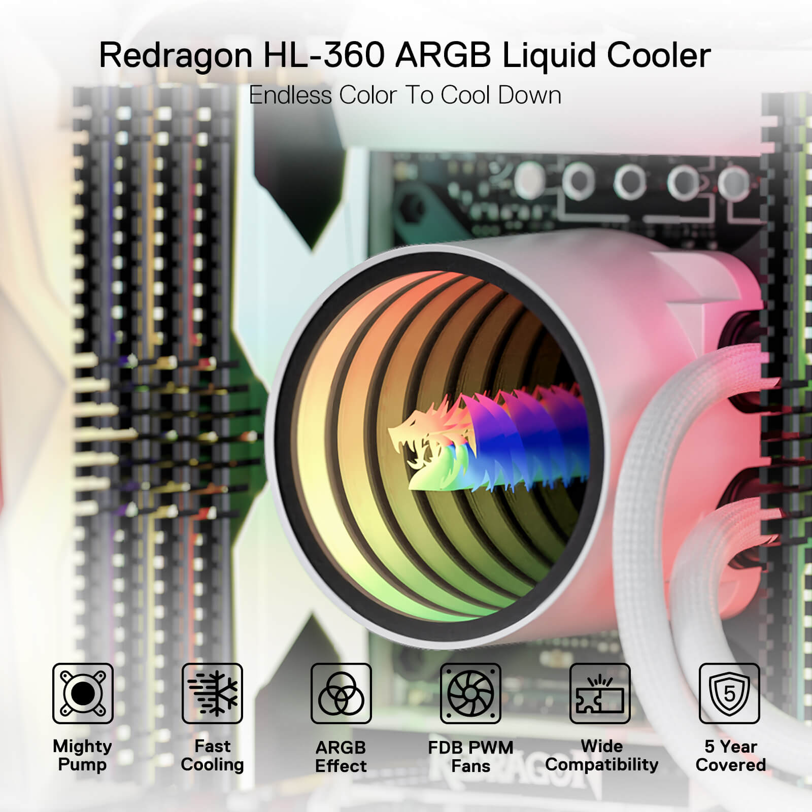 Sistem Penyejuk Cecair ARGB Redragon HL240/HL360