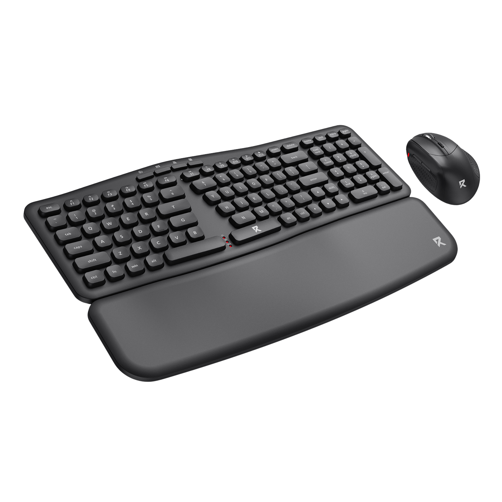 Black keyboard and mouse set on a white background