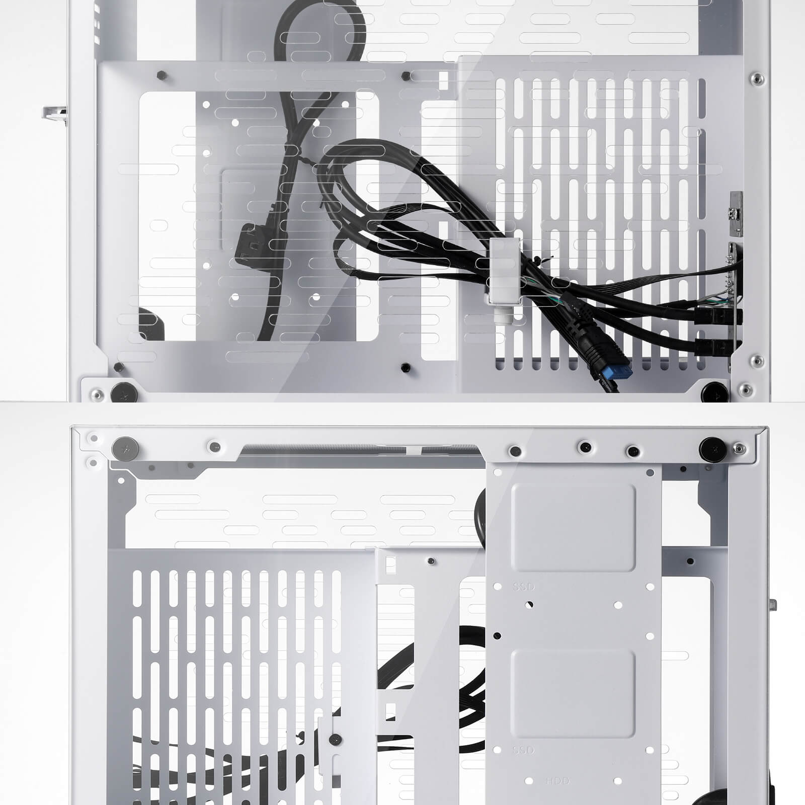 Sarung PC Permainan Redragon EB211 Mini-ITX, Casing Komputer Faktor Bentuk Kecil dengan Panel Telus Akrilik Sarang Lebah Berventilasi, GPU Tiga Slot dan Kebolehcapaian 360 Darjah, Putih