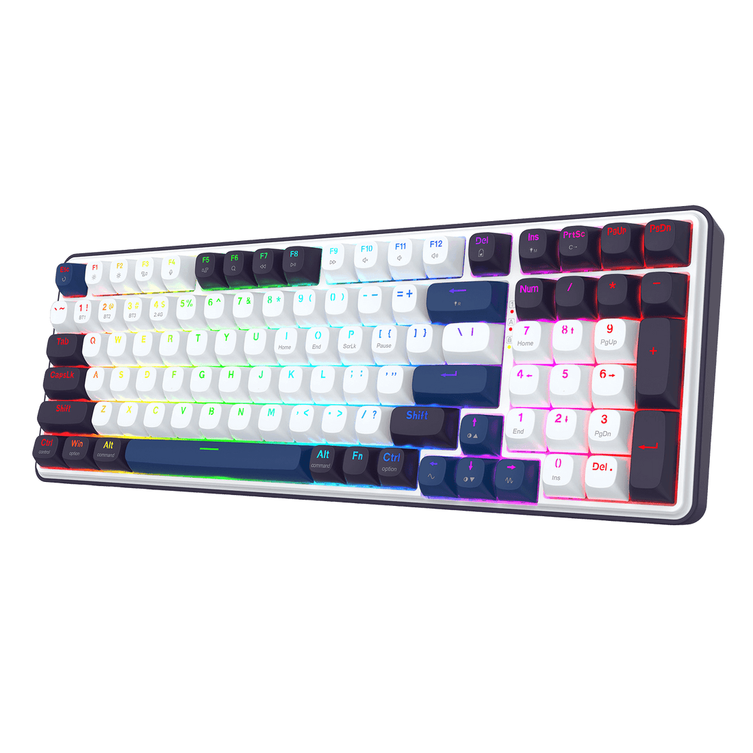 Redragon K744 PRO 99 Keys Wireless Gasket RGB Gaming Keyboard, 3-Mode Mechanical Keyboard w/Hot-Swap Socket, Round PBT Keycaps & 5-Layer Noise Dampening, Custom Linear Switch