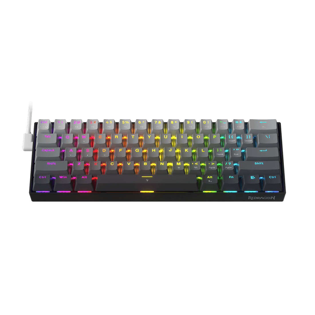 Redragon K617 Rapid Trigger Gaming Keyboard, 60% Wired Mechanical Keyboard w/ 8k Hz Polling Rate, Hyper-Fast 0.2mm Actuation Custom Magnetic Switch Adjustable via Software, Misty Grey