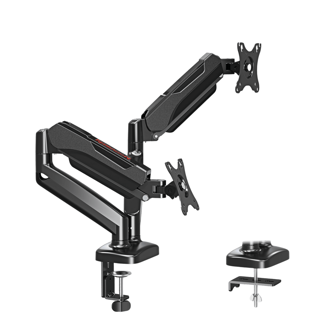 Redragon GMK914 Single Monitor Mount Stand - Gas Spring Adjustable Arms with VESA 75/100mm, 13-32 Inch Screen Compatibility, C Clamp & Grommet Base, Cable Management, 17.6lbs Load Capacity