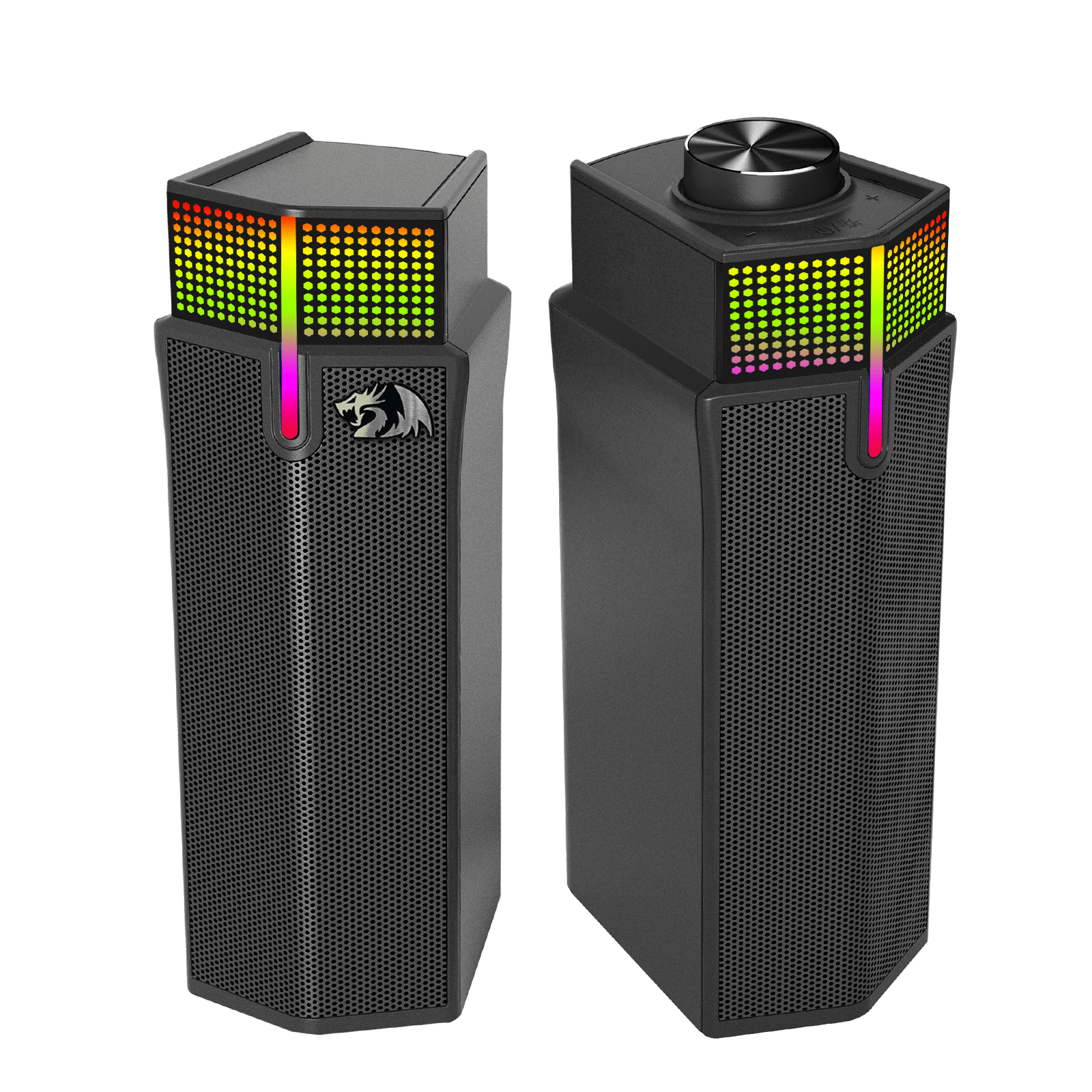Pembesar Suara Desktop RGB Wayarles Redragon GS511, Bar Bunyi PC Gaming 2.0 dengan BT 5.3/Mod USB, Reka Bentuk Dwi-Main, Bunyi Stereo dan Bes yang Kaya, Lampu Latar RGB & Kawalan Semua-dalam-satu, Dikuasakan USB