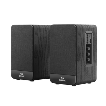 Pembesar Suara Meja Tanpa Wayar Redragon GS813, Pembesar Suara Rak Buku 2.0 Saluran dengan Output 20W Berkuasa, Sambungan BT 5.0/3.5mm AUX, Kawalan Tombol Bes/Treble yang Dipertingkatkan dan Kad TF/Pemacu Kilat USB Disokong