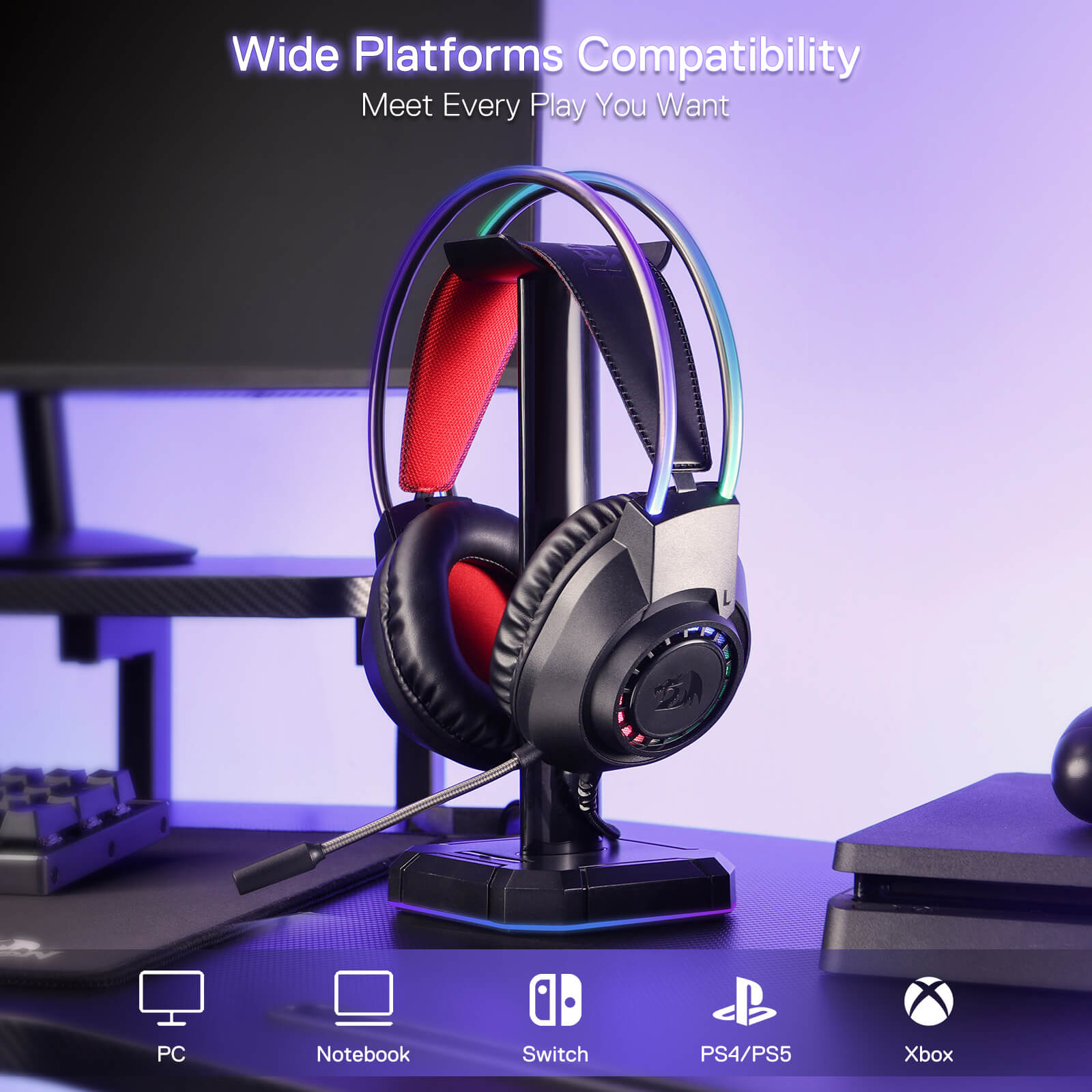 Redragon H231 Scream Wired Gaming Headset, Multi-Platforms Headphone