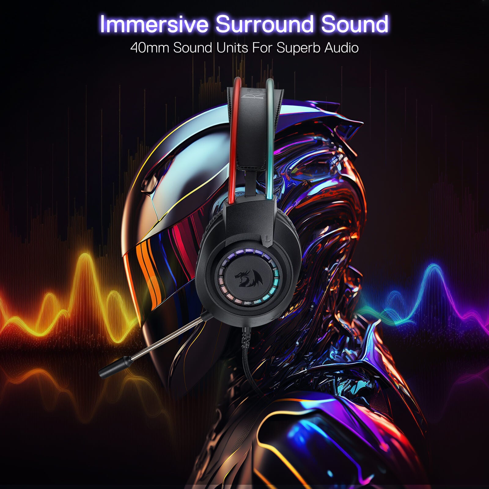 Redragon H231 Scream Wired Gaming Headset, Multi-Platforms Headphone