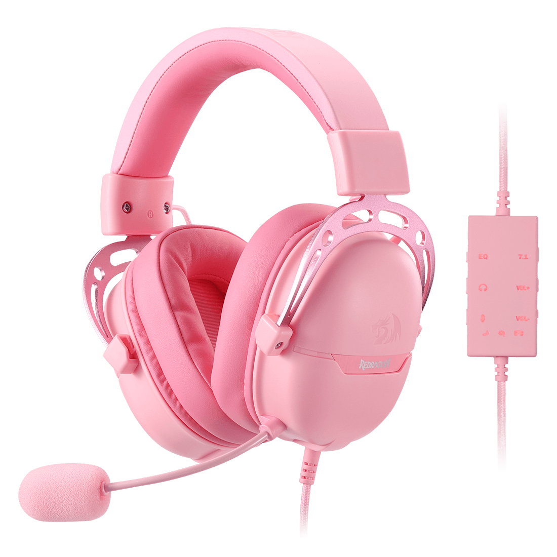 Redragon H376 Aurora Wired Gaming Headset, Virtual 7.1 Surround Sound, 40mm Drivers, in-line Control with EQ Mode, Over-Ear Headphones Works for PC/PS5/NS